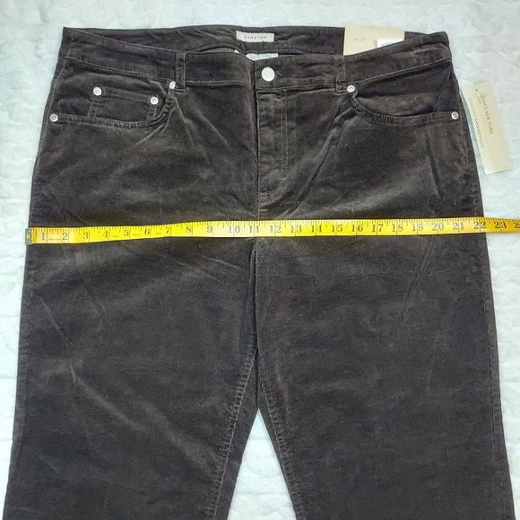 Jones New York Sport Espresso Dark Brown Corduroy Straight Leg Pants Size 16 - Picture 4 of 12